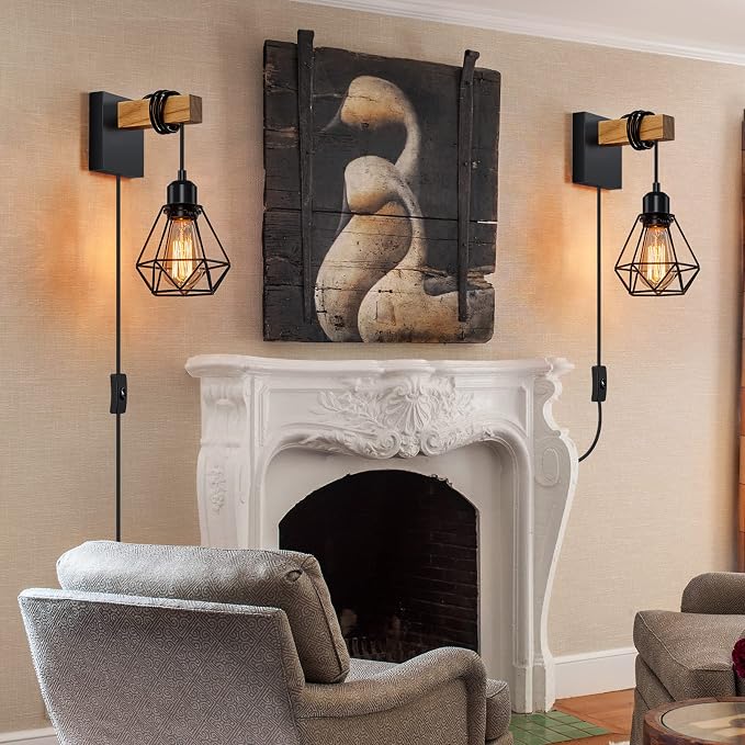 Plug in Wall Sconces Set of Two, Wall Sconce - Image 7