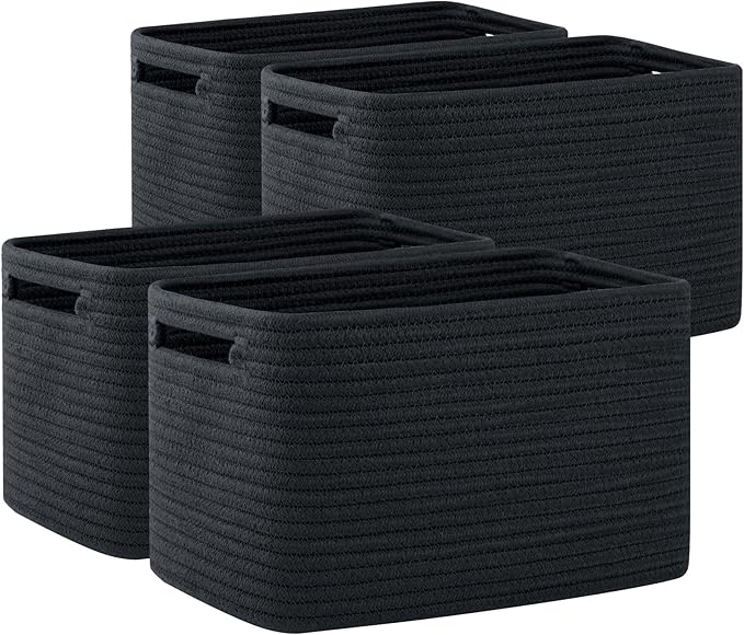 OIAHOMY 4 Pack Storage Baskets for Organizing, Cube Storage Bins for Shelves by MasterofSpaceOptimization