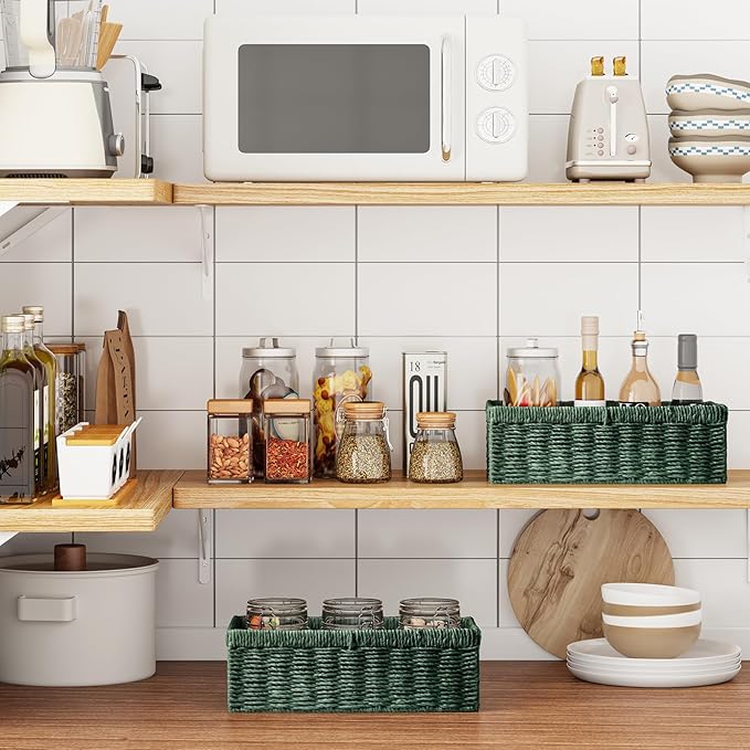 Vagusicc Wicker Storage Basket, Paper Rope Wicker Baskets - Image 6