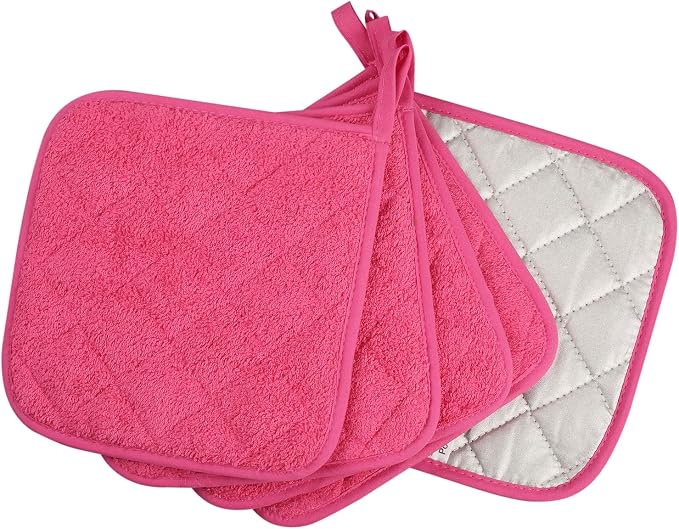 100% Cotton Kitchen Everyday Basic Terry Pot Holder Heat Resistant Coaster - Image 2