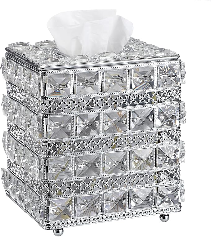 Sumnacon Crystal Square Tissue Box Cover by Sumnacon