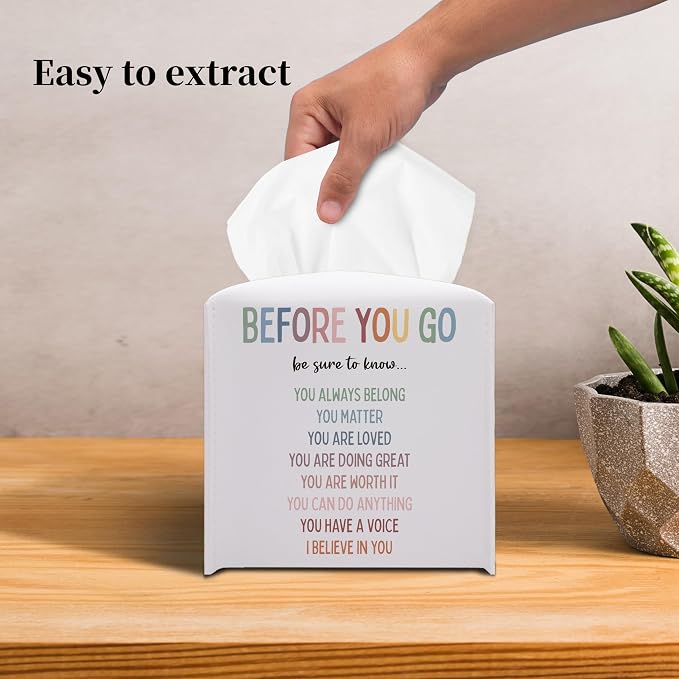 Grace Yonks Cute Motivational Tissue Box Cover Square, Cube Case - Image 5