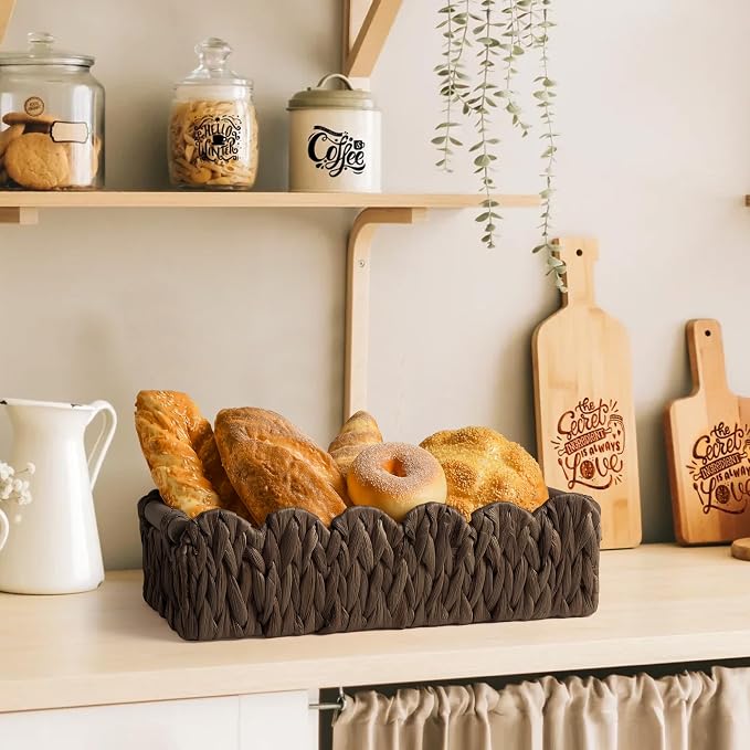 Toilet Paper Storage Basket Bathroom Counter Organizer Wicker Baskets - Image 6