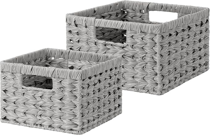 GRANNY SAYS Wicker Baskets for Organizing, Storage Basket for Shelves, Square by GRANNYSAYS