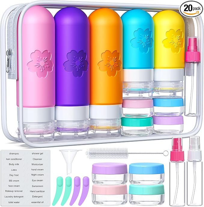 20Pack Travel Bottles for Toiletries, TSA Approved Travel Bottles Silicone by Unknown