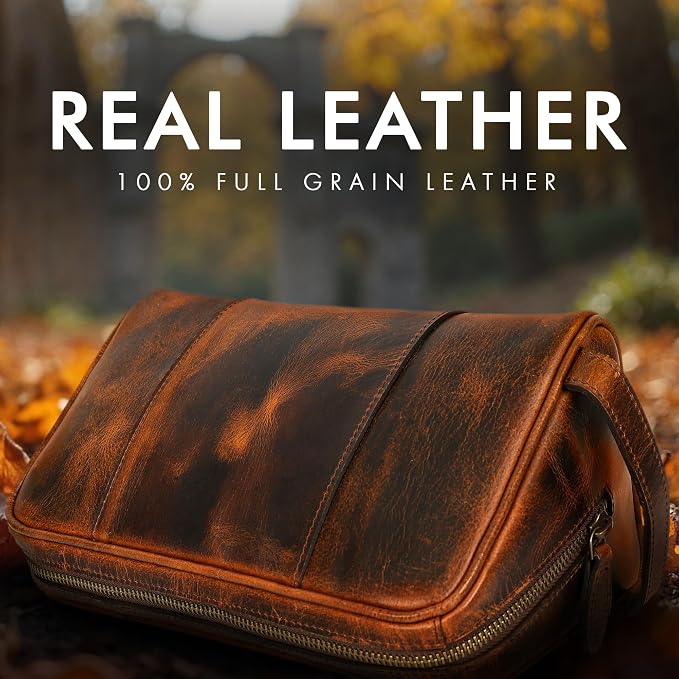 ELIZO Premium REAL Leather Toiletry Bag - Image 3