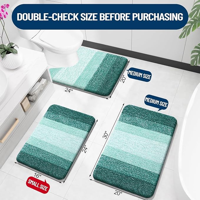 OLANLY Bathroom Rugs Sets 3 Piece, Soft Absorbent Microfiber Bath Mats and - Image 3