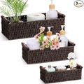 Boao 3 Pcs Boho Storage Wicker Baskets Handmade Woven Decorative Paper Rope by Boao