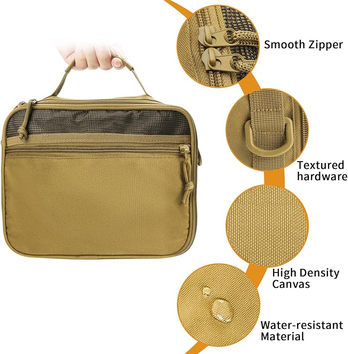 SMONT Tactical Toiletry Bag for Men, 9.5" Hanging Dopp Kit Shaving Hygiene Bag - Image 5