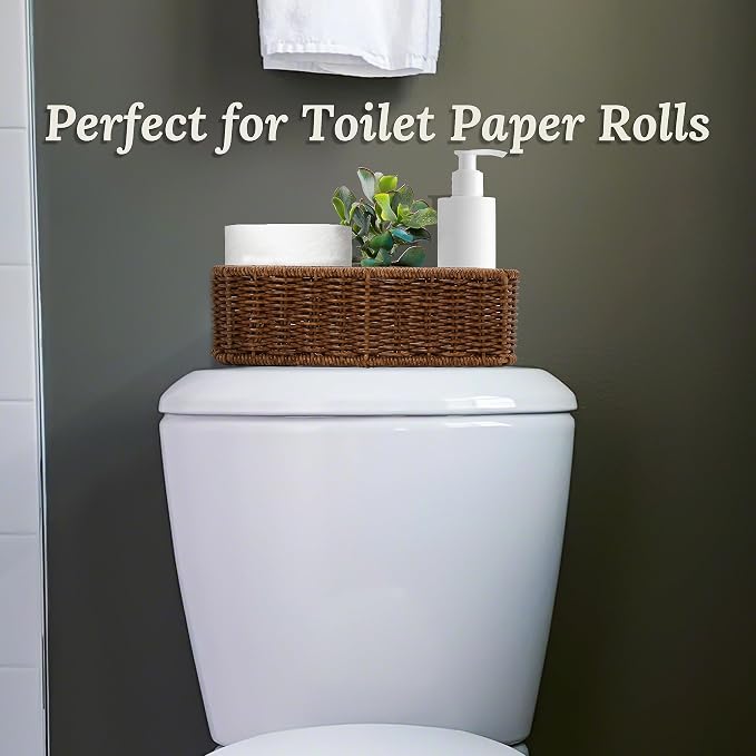 Baskets for Organizing, Small Wicker, Storage Bins for Bathroom and Toilet - Image 4
