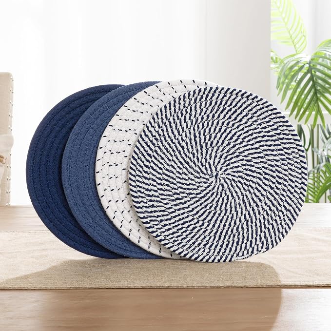 SHACOS 10 Inches Trivets for Hot Dishes, 4 Pieces Cotton Trivets Mats for - Image 6