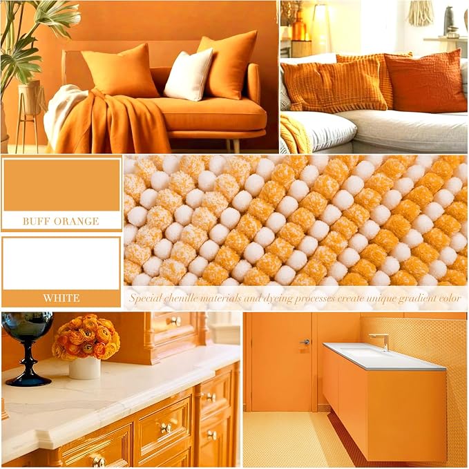 Bathroom Rugs and Mats Sets, 2 Piece Thick Absorbent Chenille Bath Mat Rug Set - Image 3