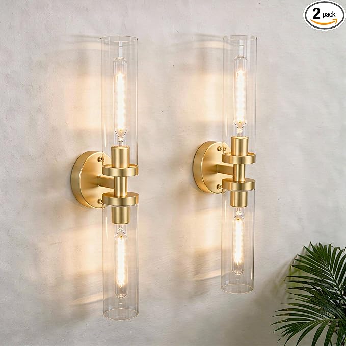 Wall Sconces 2-Pack, Hardwired Bathroom Light Fixtures, Modern Farmhouse Vanity by Phaosio