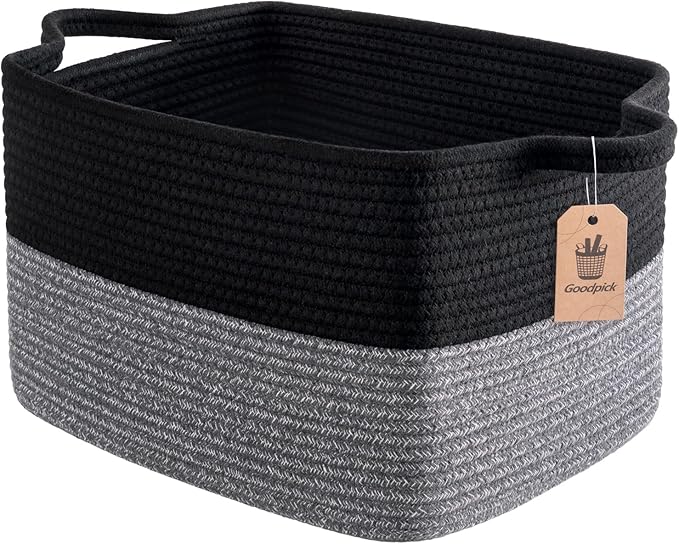 Goodpick Woven Storage Baskets for Organizing, Cotton Rope Organizer for Living by Goodpick