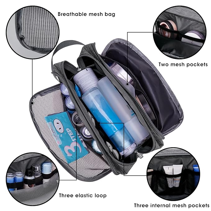 Toiletry Bag for Men Hanging Dopp Kit Water Resistant Shaving Bag Small - Image 3
