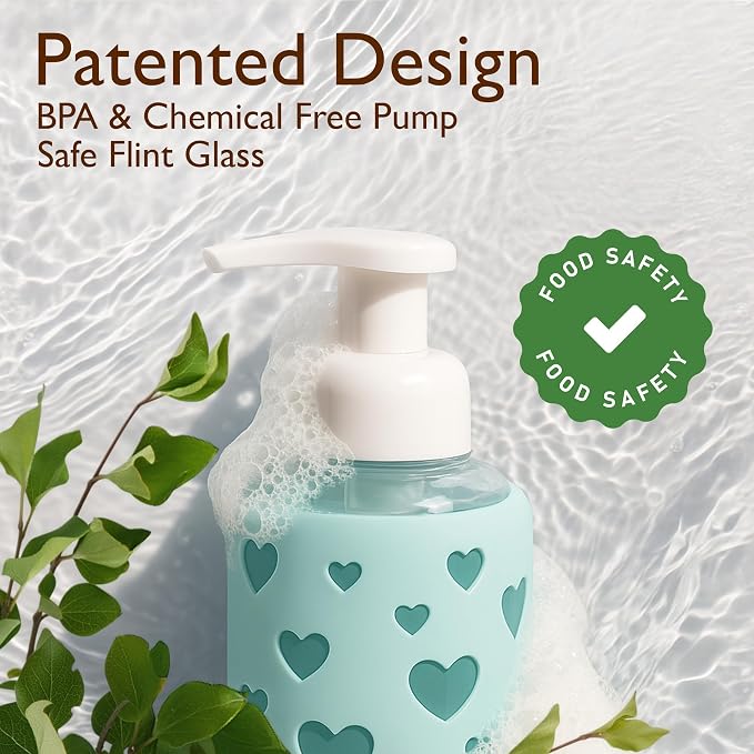 SoCal Suds & Company Foaming Hand Soap Dispenser Glass, Liquid Soap Pump - Image 3