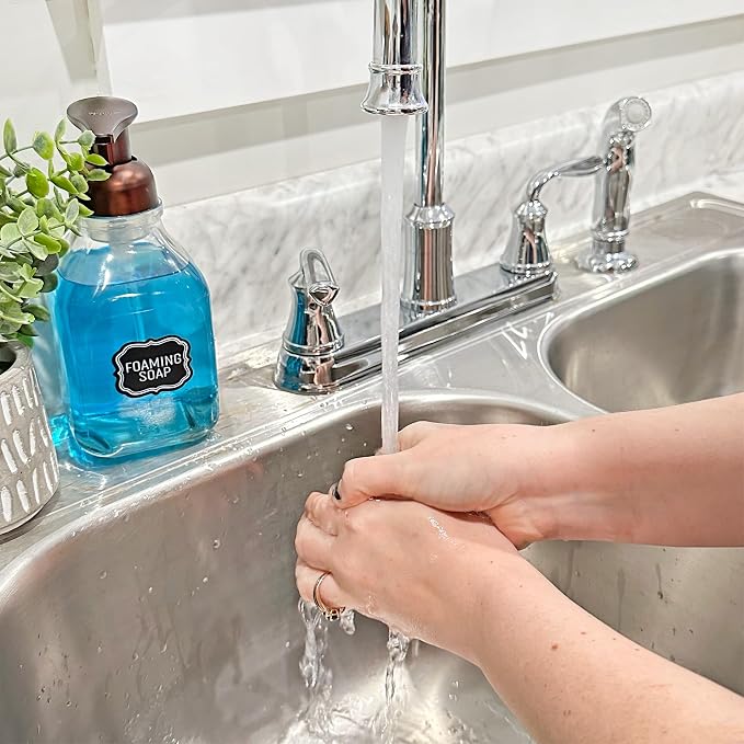 Cornucopia Brands 16-Ounce Square Glass Foaming Soap Dispensers - Image 4
