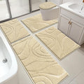 HEBE Bathroom Rugs Sets 5 Piece, Soft Absorbent Microfiber Bath Mat by HEBE