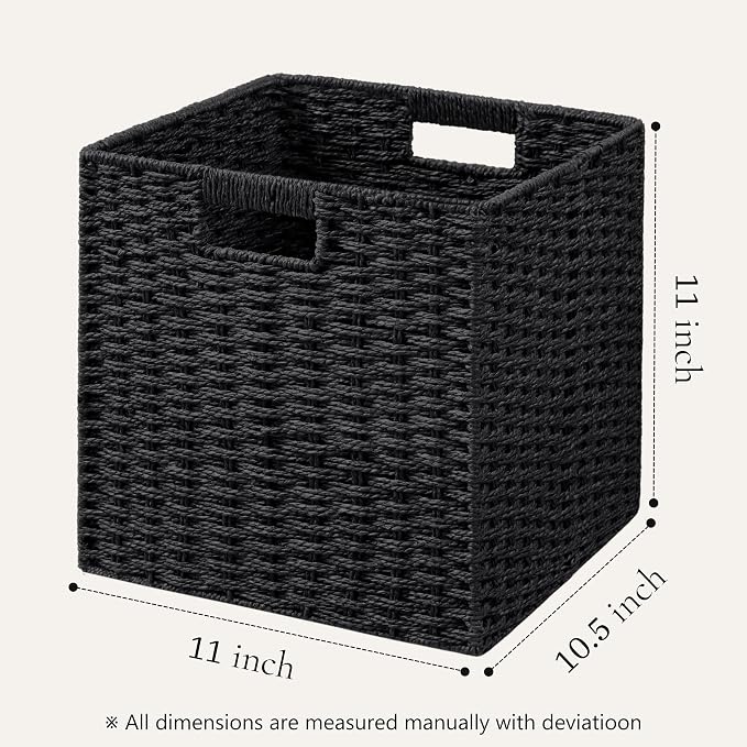 UBBCARE 2 Pack Wicker Basket, 11L×11H×10.5W inch Woven Paper Rope Storage - Image 2