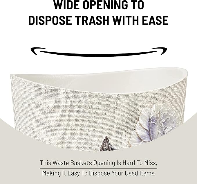 Zahari Home 2pc Michelle Bathroom Set Waste Basket & Tissue Cover Modern - Image 5