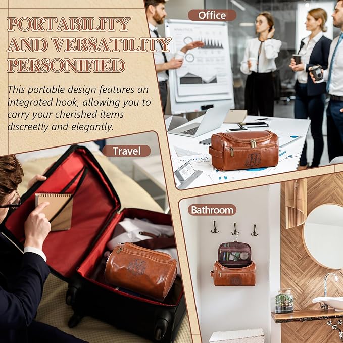 Sadnyy Personalized Leather Toiletry Bag - Image 6