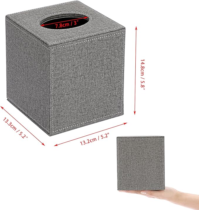 Sumnacon Square Linen Tissue Box Cover - Image 4