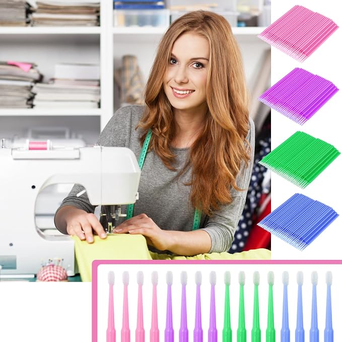 Pndeyo 400pcs Sewing Machine Cleaning Brushes, Disposable Cleaning Swabs Sewing - Image 7