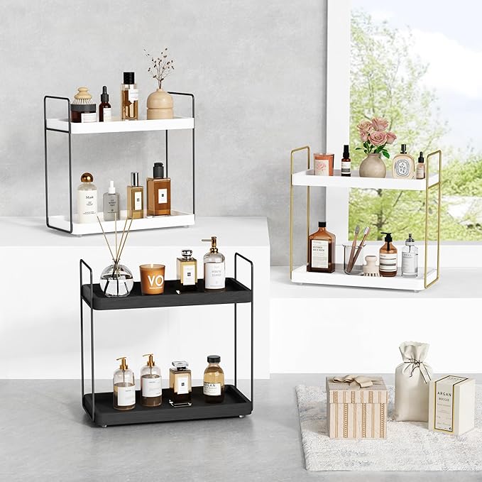 Forbena White Bathroom Organizer Countertop, Kitchen Counter Shelf Organizer - Image 7
