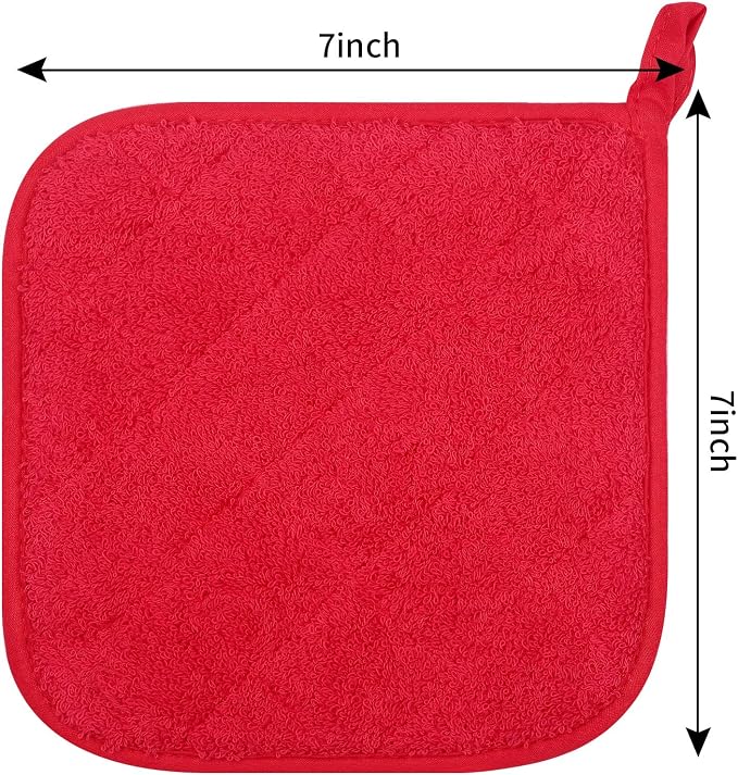 100% Cotton Kitchen Everyday Basic Terry Pot Holder Heat Resistant Coaster - Image 3
