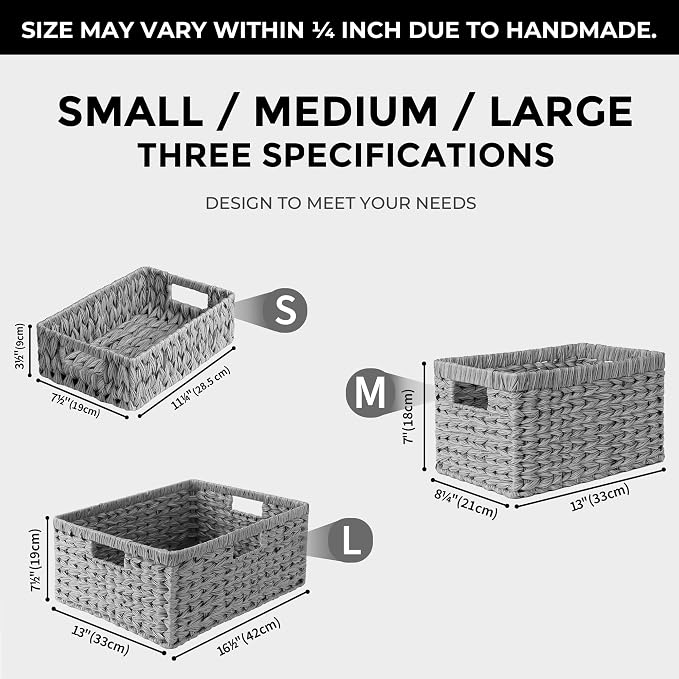 GRANNY SAYS Wicker Baskets for Storage, Waterproof Storage Baskets, Odorless - Image 5