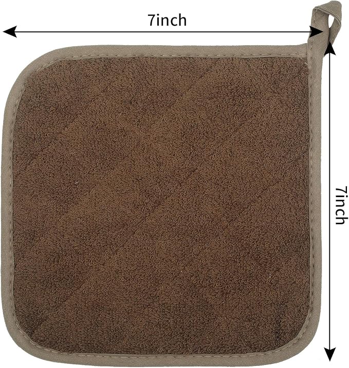 100% Cotton Kitchen Everyday Basic Terry Pot Holder Heat Resistant Coaster - Image 3