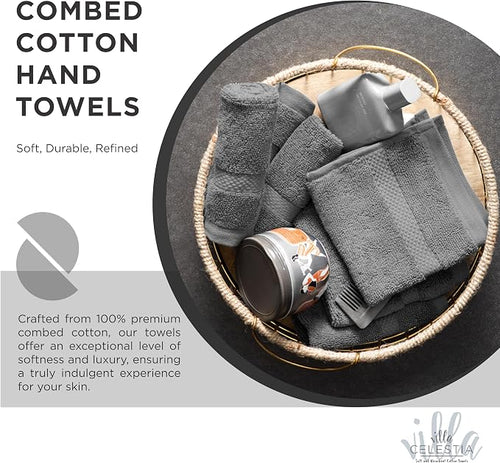 100% Cotton Hand Towel Set of 2, Sustainable, Highly Absorbent, Quick Drying - Image 2