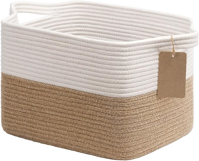 Goodpick Woven Storage Basket for Shelves, Medium Empty Gift Basket by Goodpick