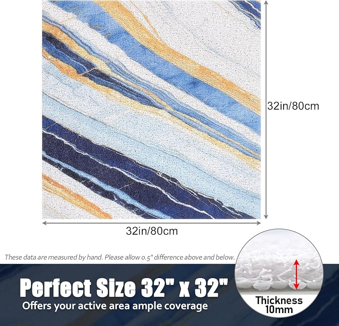 Shower Mat Non Slip: 32x32 Inch Soft and Comfortable Square Shower Mat - Image 7