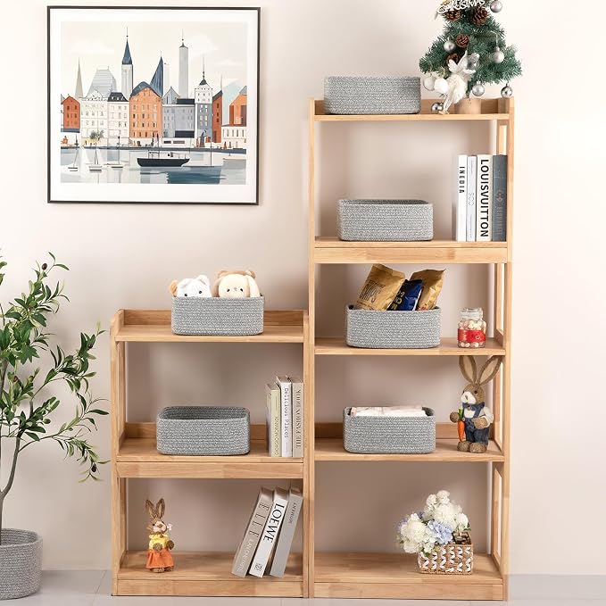6 Pack Storage Baskets for Shelves, Small Baskets for Shelves, Cute Decorative - Image 2