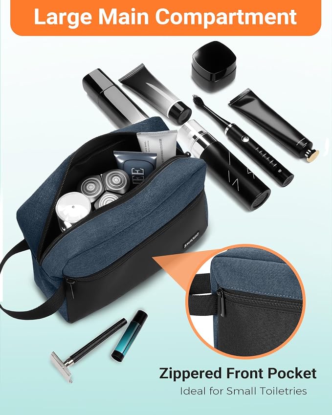 Elviros Travel Toiletry Bag for Men Hanging Toiletries Dopp Kit Small Bathroom - Image 3