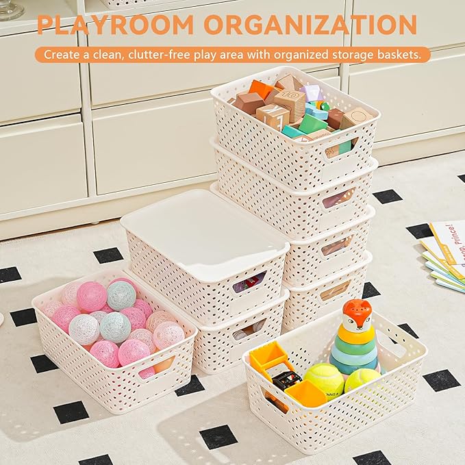 10 Pack Plastic Storage Bins - Image 6