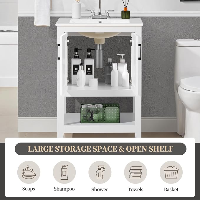 Yaheetech 24" Modern Bathroom Vanity - Image 4