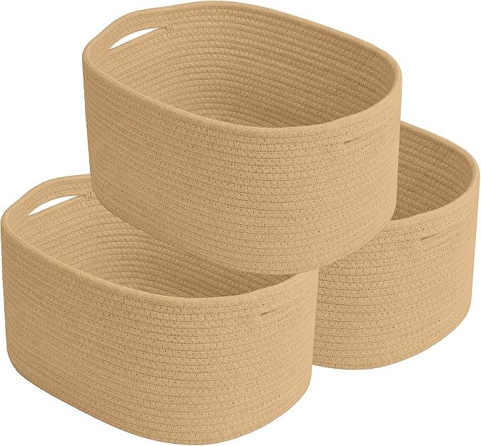 Cotton Rope Storage Basket, Woven Basket by ECDYQXVU