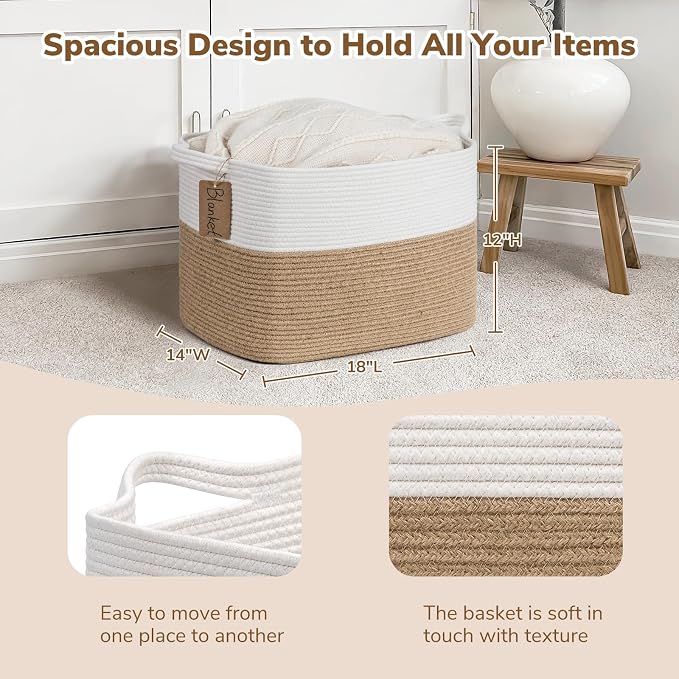 Goodpick Woven Storage Baskets for Organizing, Nursery Toy Baskets Storage Kids - Image 3