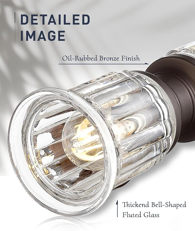 Rustic Wall Sconces, HWH Farmhouse Sconce Wall Lighting in Oil-Rubbed Bronze - Image 4