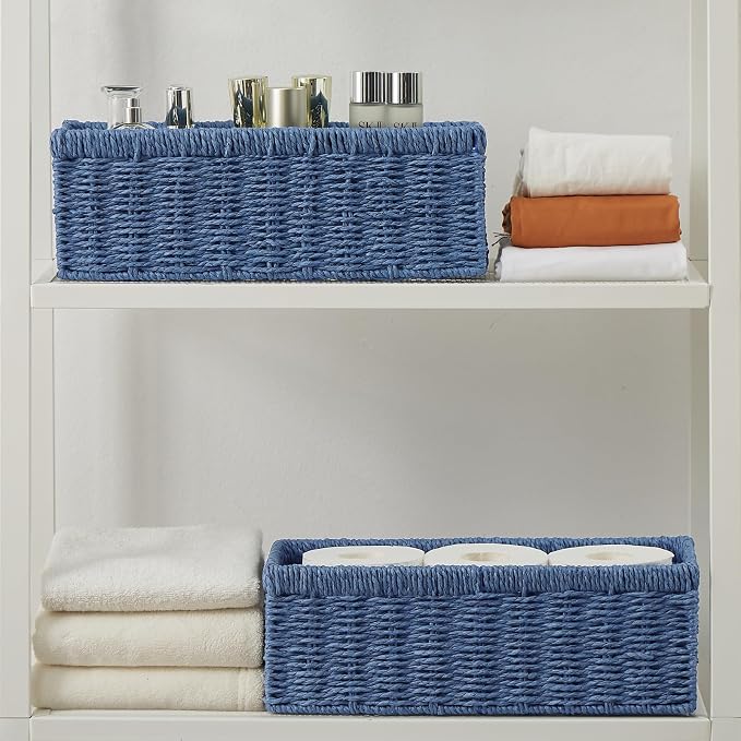 Vagusicc Wicker Storage Basket, Paper Rope Wicker Baskets - Image 6