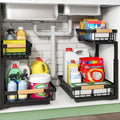 Kitstorack Under Sink Organizer, 2 Tier Under the Sink Storage, Slide out Pull by Kitstorack