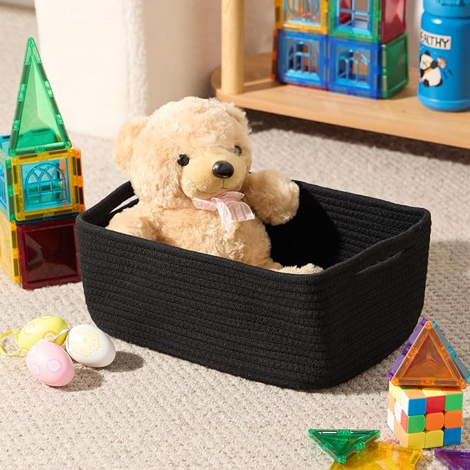 Small Storage Baskets for Organizing | Closet Organizer Bins | Shelf Toy Basket - Image 4