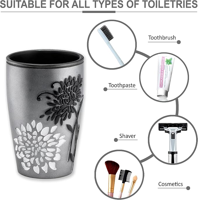 Zahari Home 4pc Erica Bathroom Accessories Sets Modern Classic Soap Dispenser - Image 5