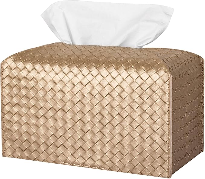 Tissue Box Cover PU Leather Tissue Holder Square Facial Tissue Case Facial by zoocatia