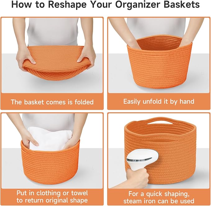 Small Rope Baskets for Storage, Baskets for Gifts Empty, Cute Round Woven Basket - Image 6