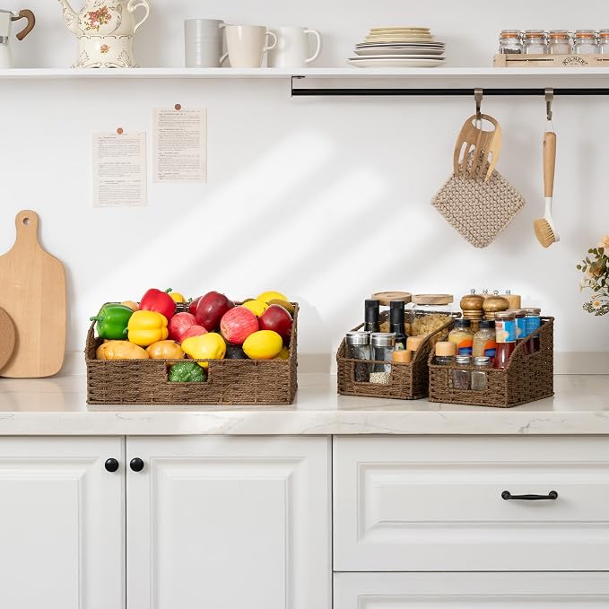 StorageWorks Paper Rope Pantry Storage Baskets, Wicker Baskets - Image 8