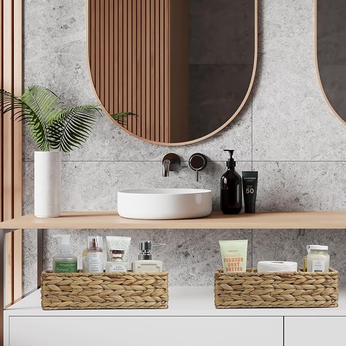 Water Hyacinth Basket for Toilet Paper, Wicker Baskets for Storage Bathroom - Image 4