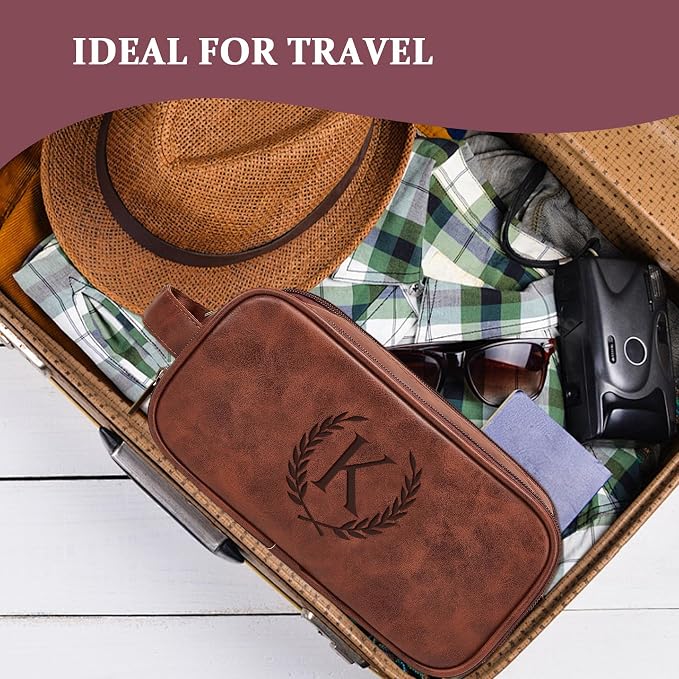 Janhavi Travel Essentials Toiletries Men, Personalized Initials & Wheat - Image 7